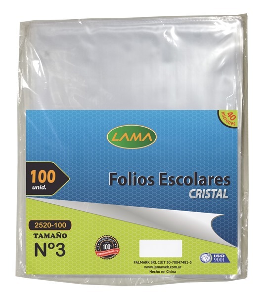FOLIOS ESC. x100u.50mc.CRISTAL LAMA