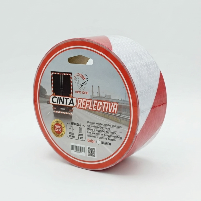CINTA REFLECTIVA 48mm X 5m ROJA/BLANCA NEO