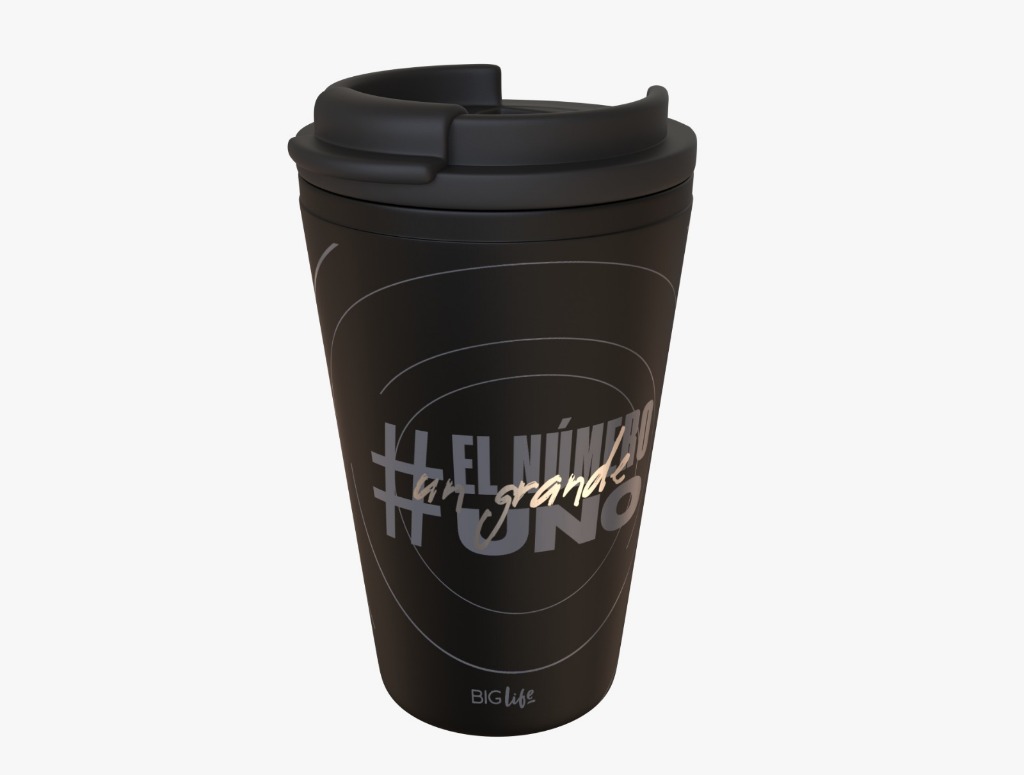 VASO 350ml.C/TAPAyPICO PADRE PLATA