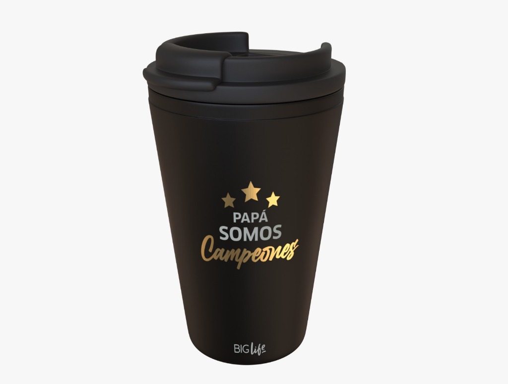 VASO 350ml.C/TAPAyPICO PADRE ORO