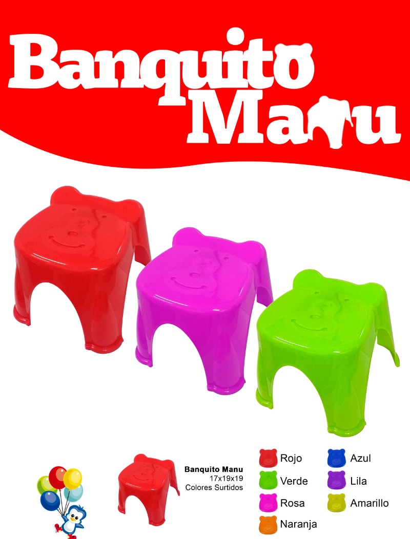 BANQUITO PLASTICO COLOR MANU