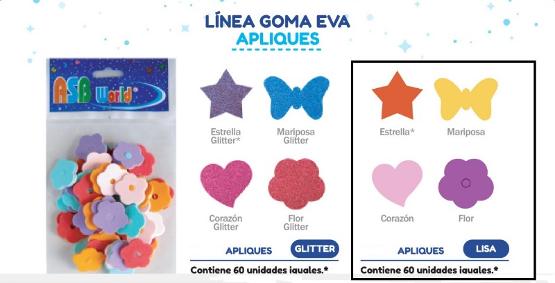GOMA EVA FORMAS LISAS x60u.