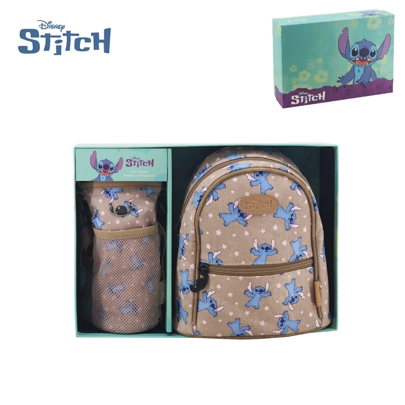 MOCHILA MINI BAG+P.BOTELLA STITCH BEIGE