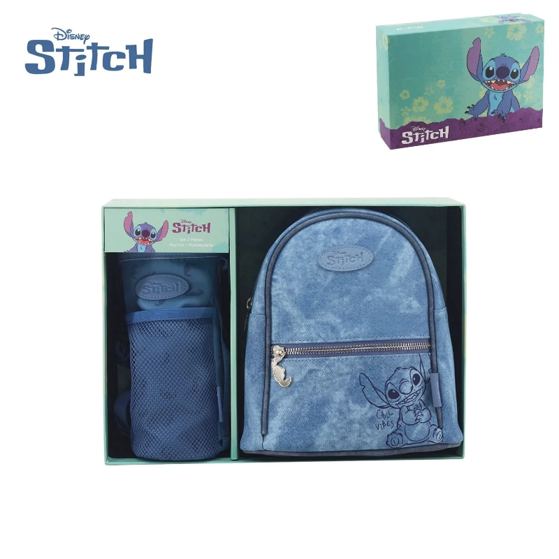 MOCHILA MINI BAG+P.BOTELLA STITCH JEAN