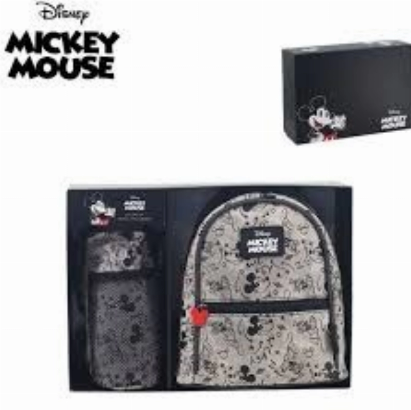 MOCHILA MINI BAG+P.BOTELLA MICKEY GRIS