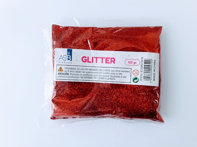 GLITTER METALIZADO x100grs.ROJO 