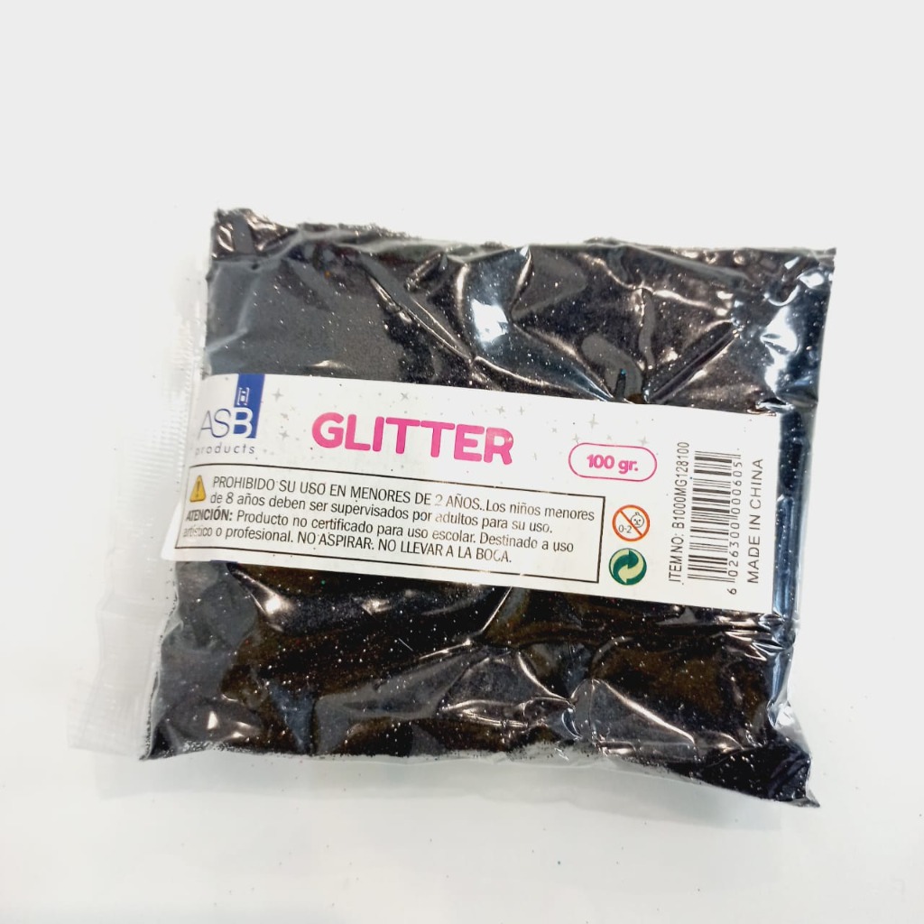 GLITTER METALIZADO x100grs.NEGRO