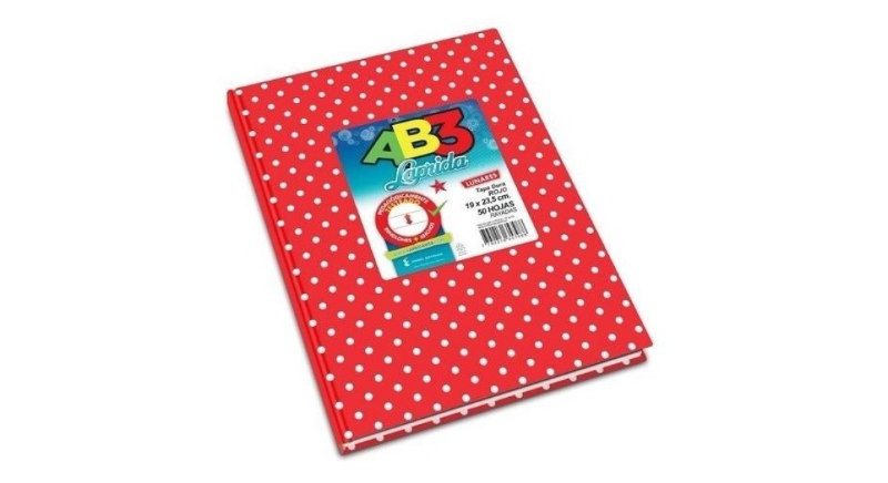 CUAD.AB3 19x23 50HR.T/D.ROJO LUNAR LAPRIDA