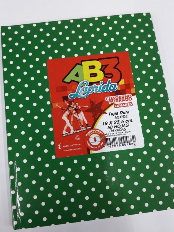 CUAD.AB3 19x23 50HR.T/D.VERDE LUNAR LAPRIDA