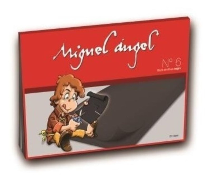 BLOCK DIB.N*6 NEGRO x 20hjs.M. ANGEL