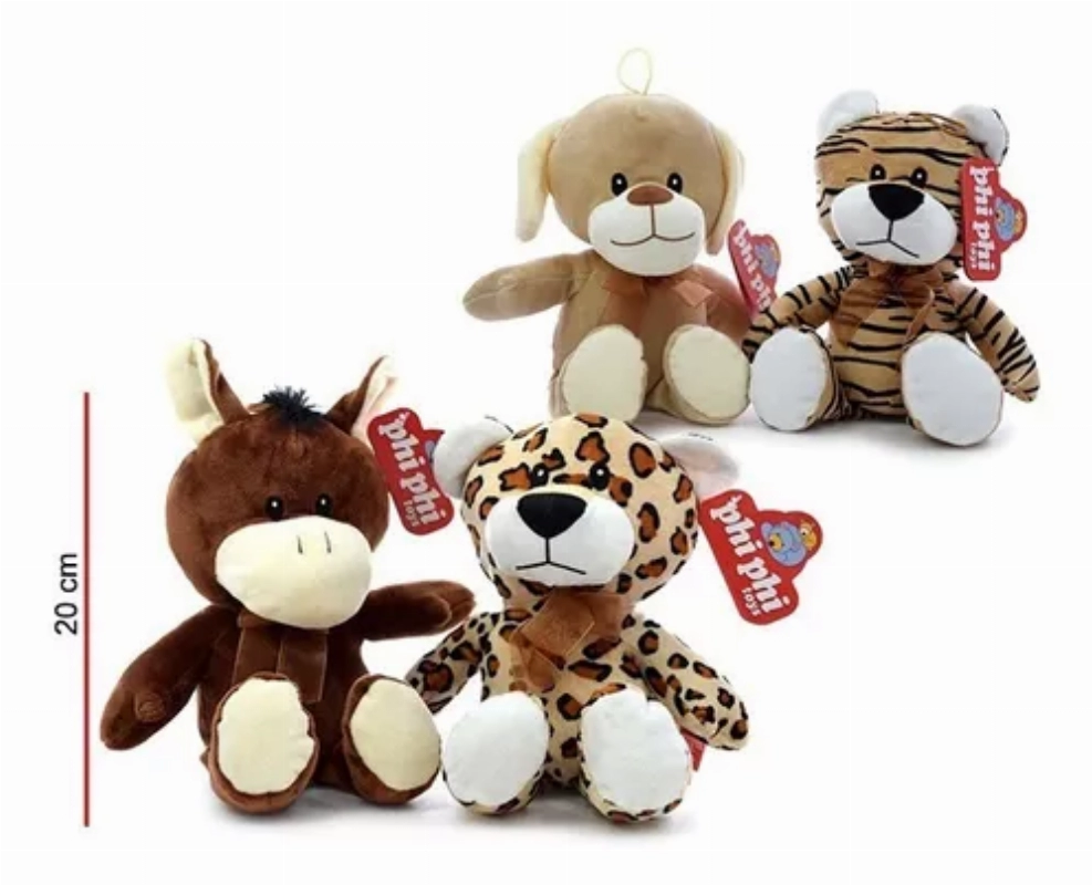PELUCHE ANIMALES SENTADOS 20cm. PHI PHI
