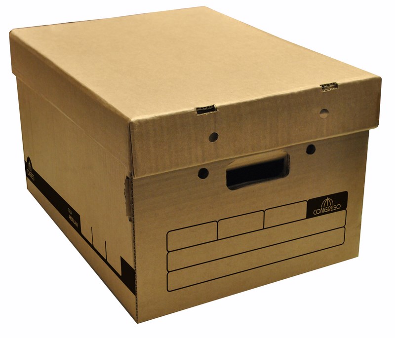 CAJA ARCHIVO MARRON 42x32.5x25cm.