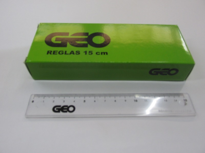 REGLA CRISTAL 15cm.ESCOLAR GEO