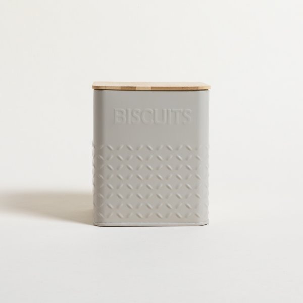 LATA CUAD.TAPA BAMBOO GREY. P/ GALLETAS13 x15cm.