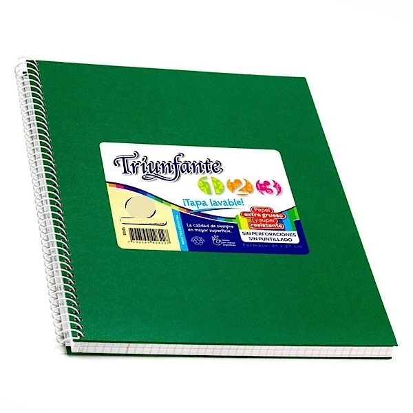 CUAD.21x27 C/ESP.60HR.T/D. 1.2.3. VERDE TRIUNF.