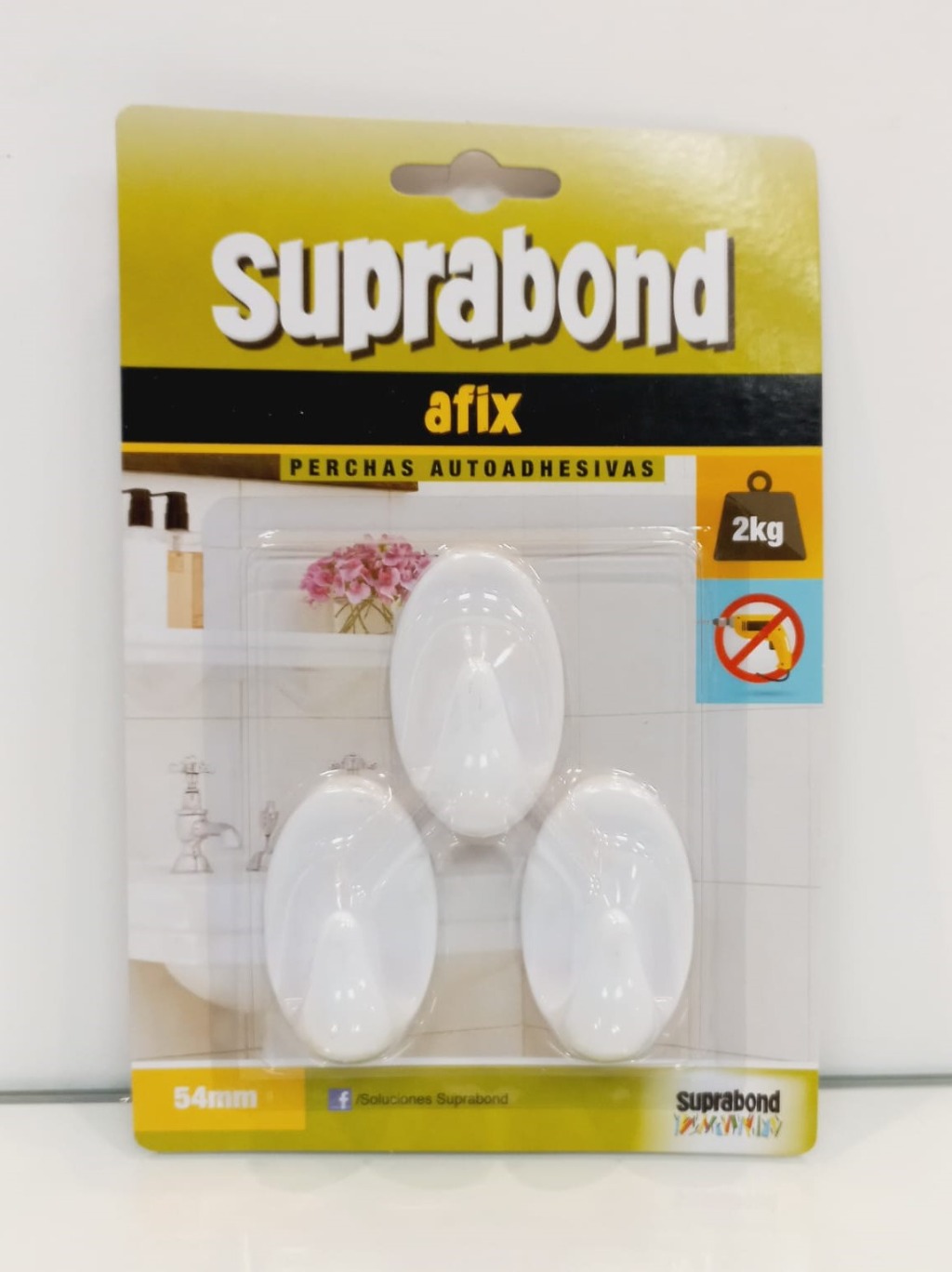 PERCHA AUTOADHESIVA PLAST. x3u.2kg.