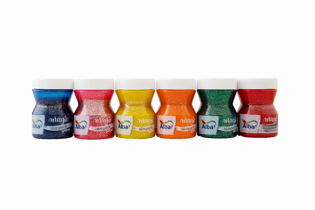 TEMPERA 100ml.ESCOLAR C/GLITTER ALBA