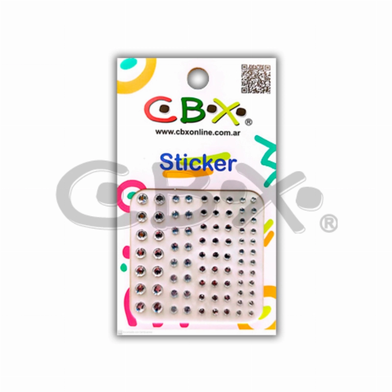STIKER PLATEADO DIST. MEDIDAS X 80u. CBX