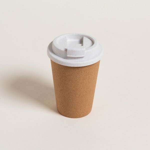VASO TÉRMICO FORRADO C/CORCHO 350mlTAPA C/PICO