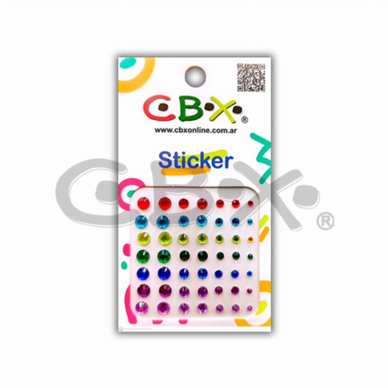 STIKER DE COLORES DIST. MEDIDAS X 49u. CBX