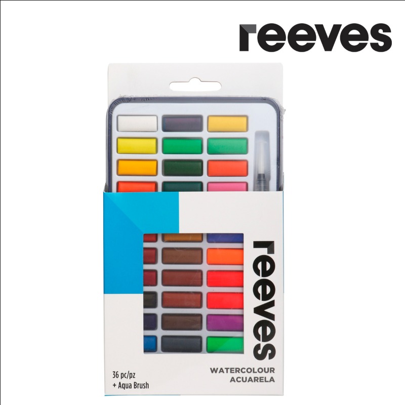 ACUARELAS PASTILLAS x36u.+PINCEL REEVES