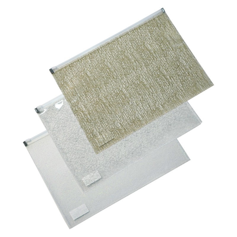 SOBRE PVC A4 C/CIERRE HORIZ.EFECTO METAL