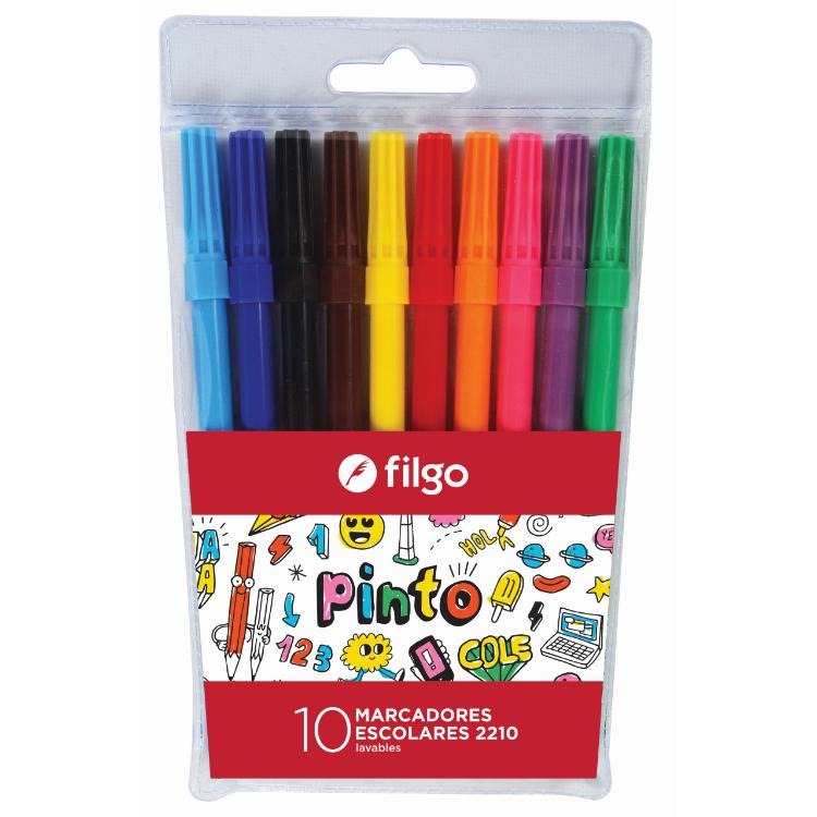 MARCADORES X 10 COLORES FINO. 2210 FILGO