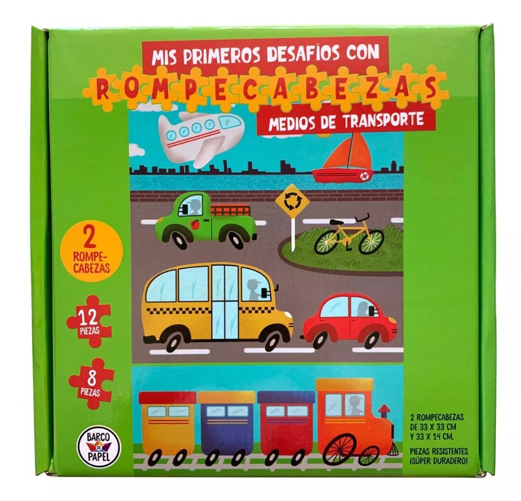 ROMPECABEZAS TRANSPORTES x2u. (12-8 PIEZAS)