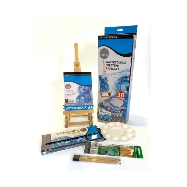 SET ACUARELAS+LAPIZ+CARB.+PINCEL SIMPLY  ROWNEY