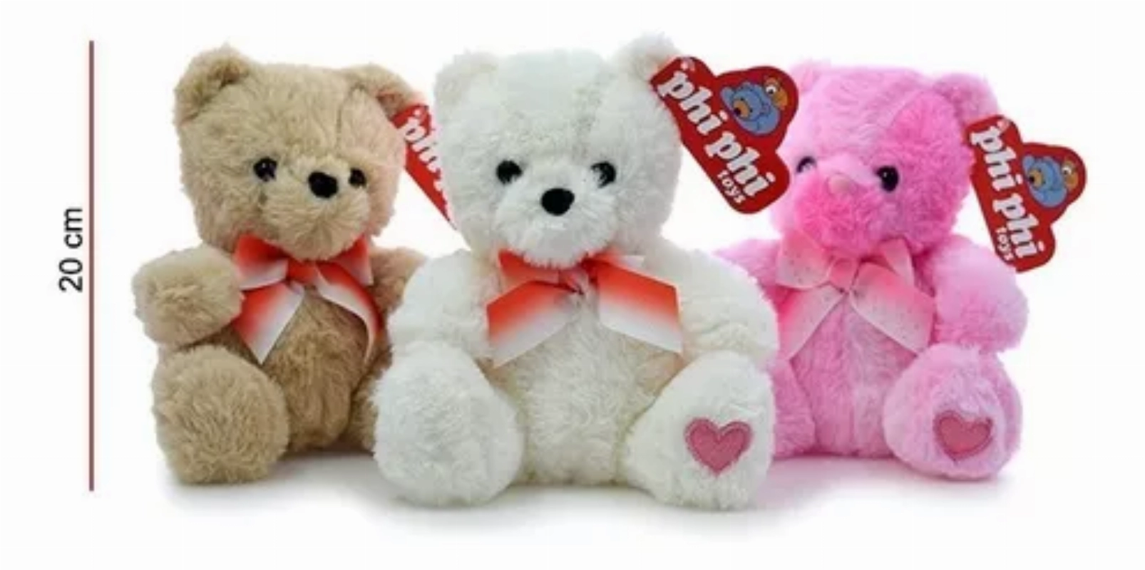 PELUCHE OSO SENTADO C/MOÑO 25cm. PHI PHI