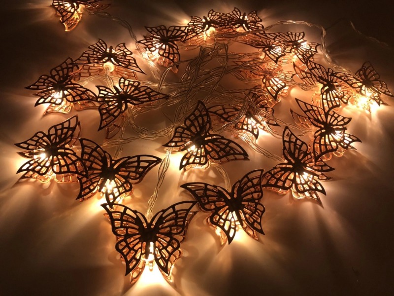 GUIRNALDA LUCES MARIPOSAS METALx20u. (160cm.)