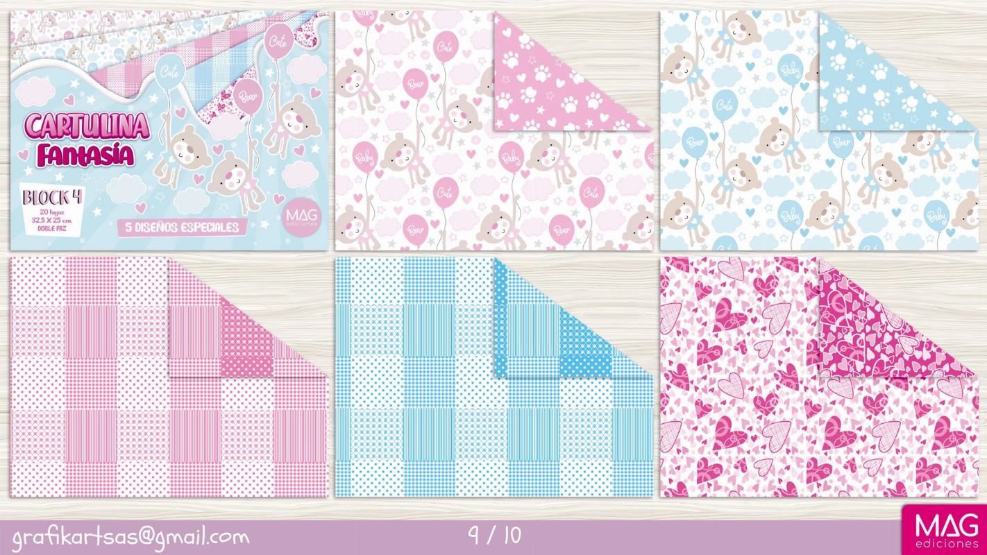 BLOCK 32.5x25cm.DISEÑO FANTASIA BB x20hjs.