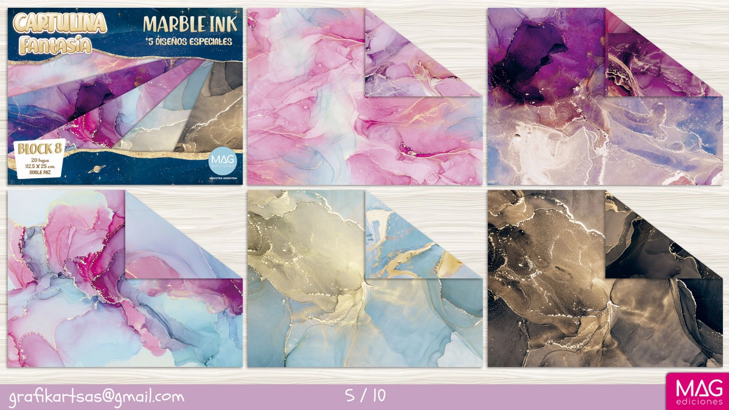 BLOCK 32.5x25cm.DISEÑO MARBLE x20hjs.