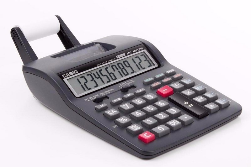 CALC C/PAPEL .12dig.HR-100RC CASIO