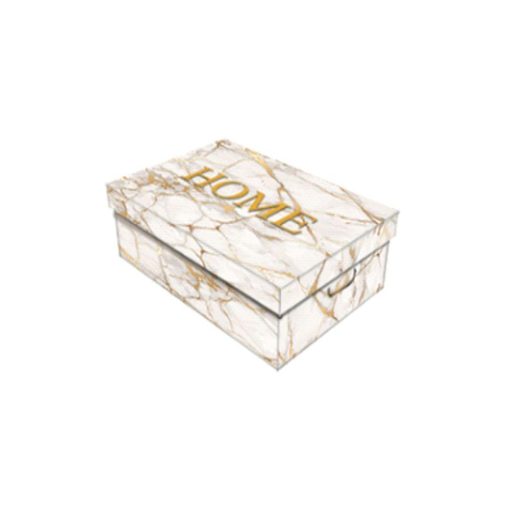 CAJA GRANDE MARMOL BLANCO 47x33x18cm  INK DROP