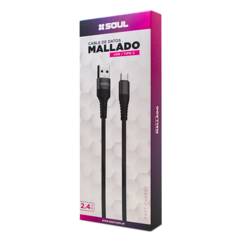 CABLE DE DATOS MALLADO 1m. TIPO C SOUL