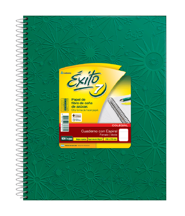 CUAD.E7 VERDE C/ESP.60HR.T/D. 21X27  EXITO 