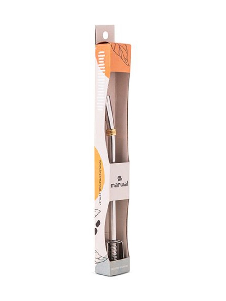 BOMBILLA AC.INOX. PALETA LARGA CHATA C/ESTRIBO