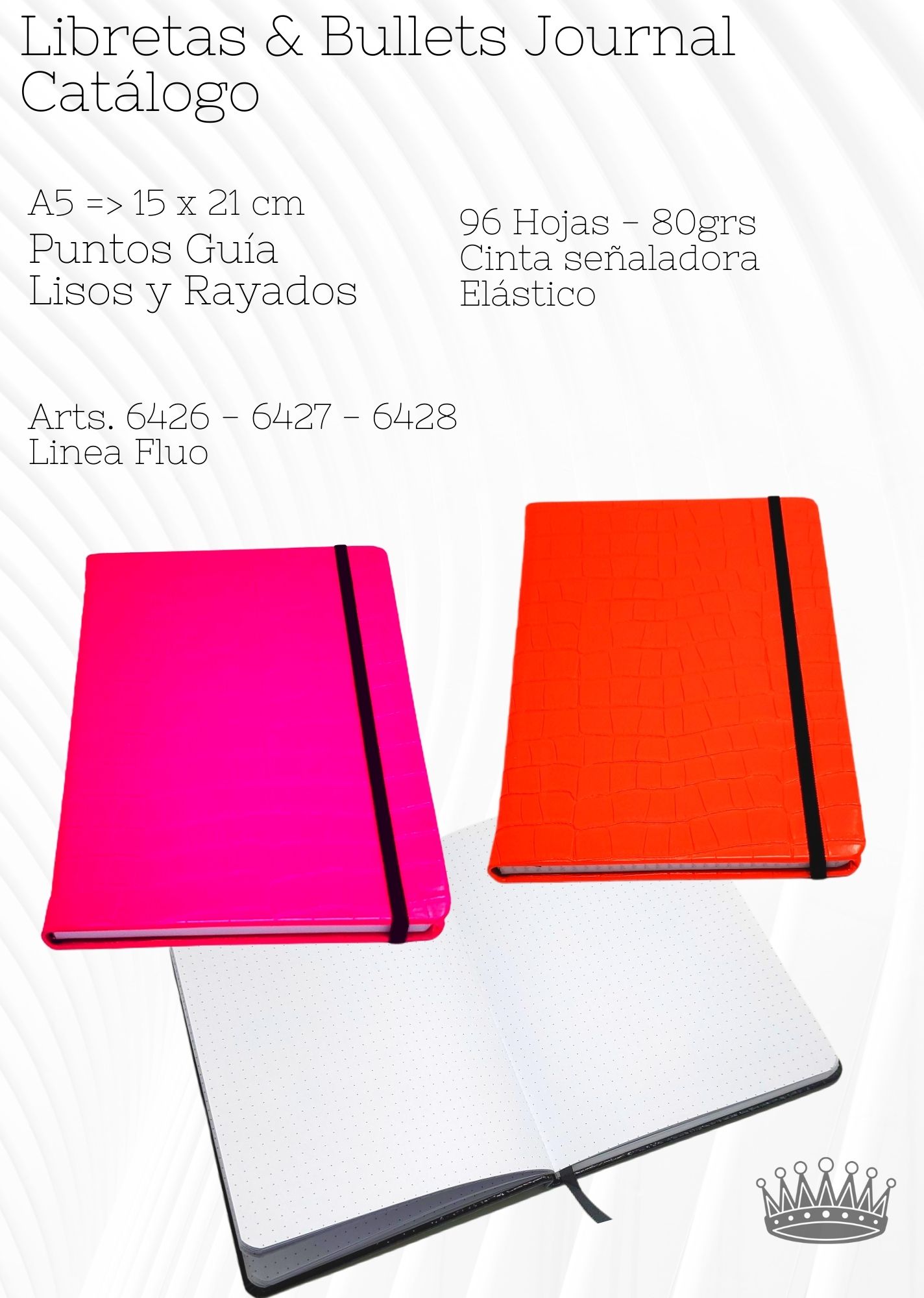 CUADERNO 15x21 PEGADO 96hjs. RAYADAS  TAPA DURA LINEA FLUO