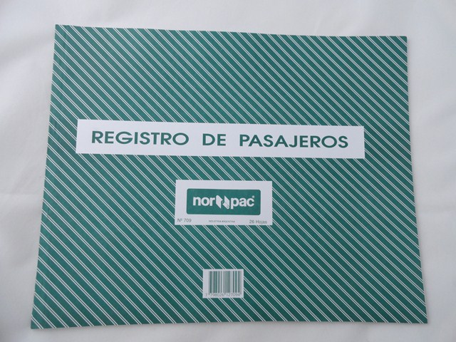 LIBRO REG.PASAJEROS 28x35cm.26hjs.T/FLEX.NORPAC
