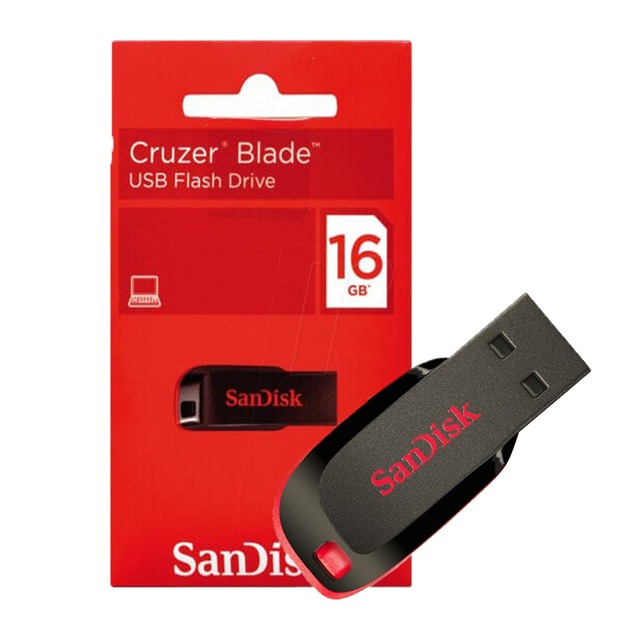 PEN DRIVE 16GB NEGRO Y ROJO SANDISK