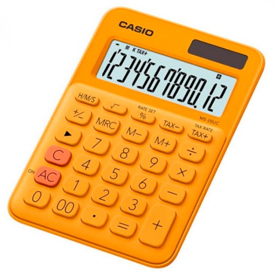 CALC.MEDIANA 12dig. MS-20UC AMARILLA CASIO