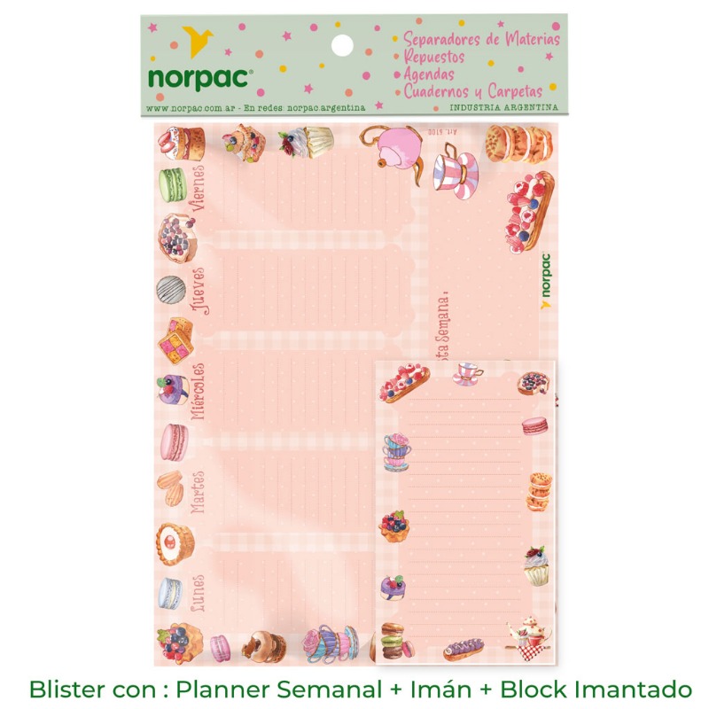 PLANIF.SEMANAL HORIZONTAL A4+IMAN+BLOCK NORPAC