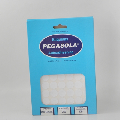 OJALILLOS ESC. PAPEL 14mm.x2100u.PEGASOLA
