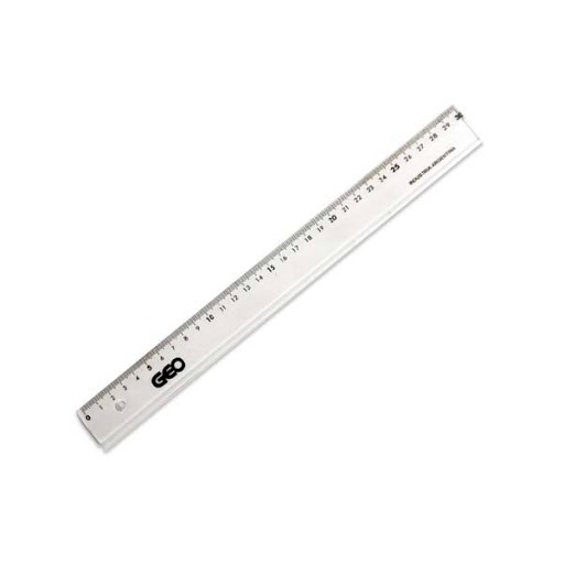 REGLA CRISTAL 30cm.ESCOLAR GEO