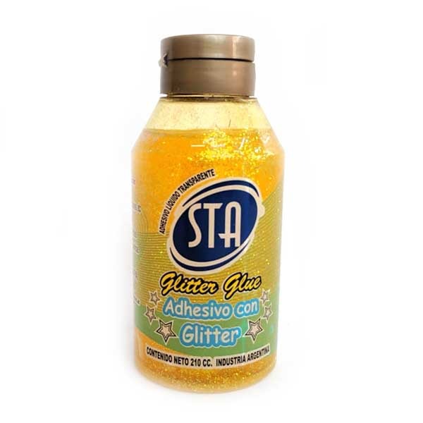 ADHESIVO 210cc.GLITTER AMARILLO STA