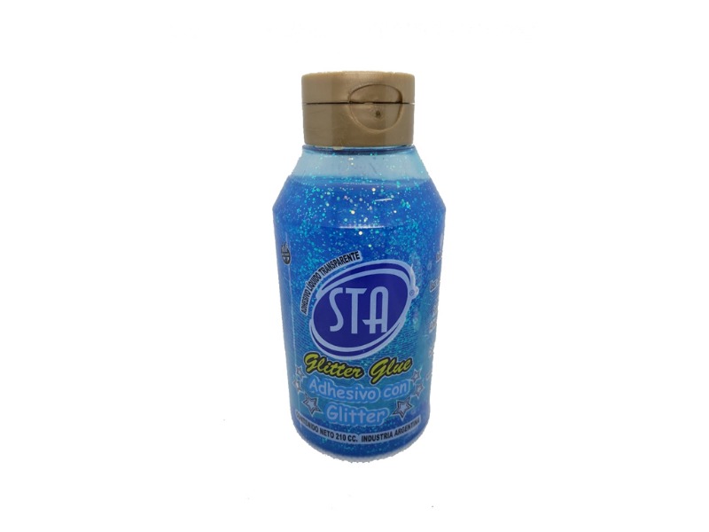 ADHESIVO 210cc.GLITTER AZUL STA