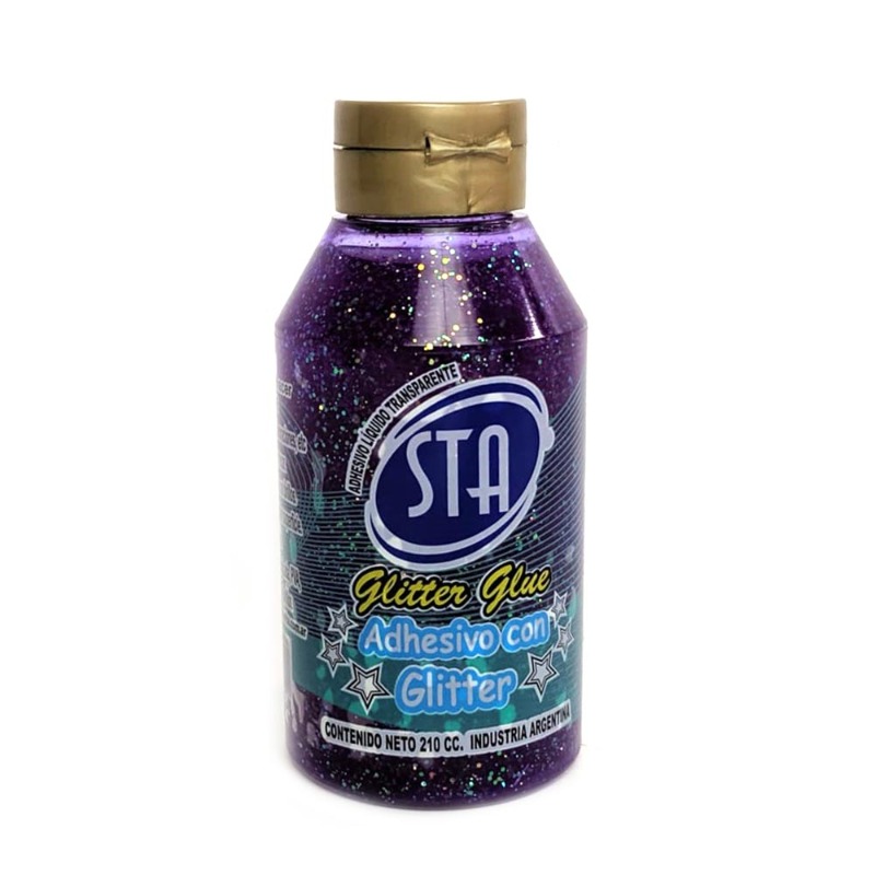 ADHESIVO 210cc.GLITTER VIOLETA STA