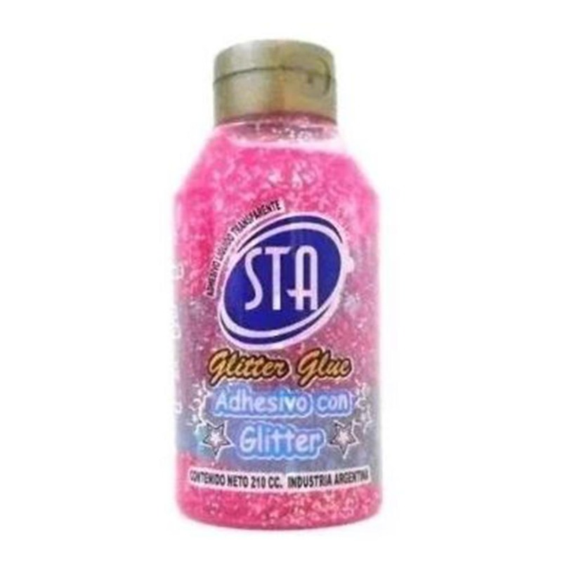 ADHESIVO 210cc.GLITTER ROSA STA