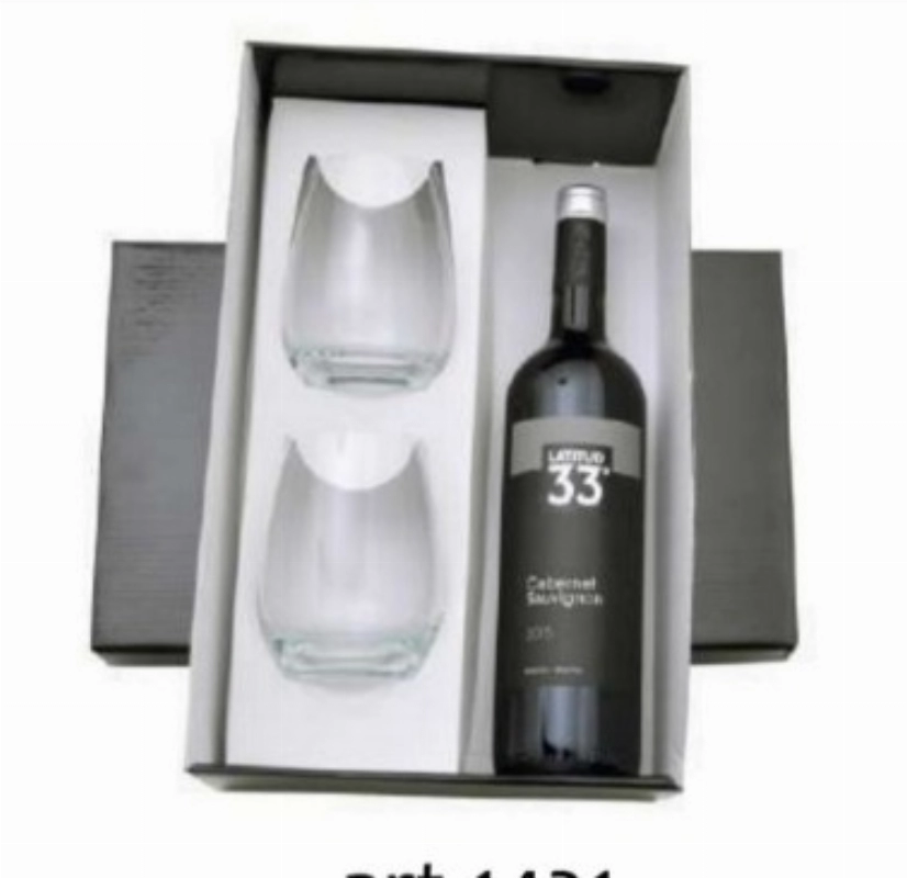 SET REG.2 VASOS BOMBE TRANSP.+VINO